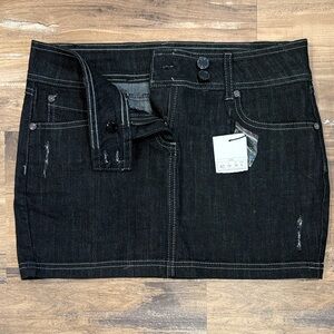 MOTIVI Black/Dark Navy Denim Mini Skirt